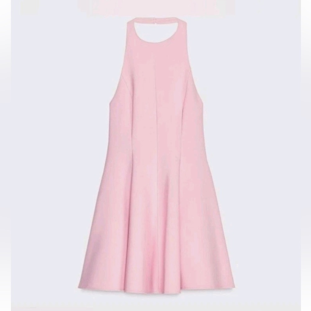 NWT Zara Pastel Pink Halter A Line Skater Dress with Pockets NWT Size M - Picture 2 of 16